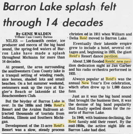 Reids Pavilion (Reids Casino) - 1979 Retrospective Article On Barrons Lake (newer photo)